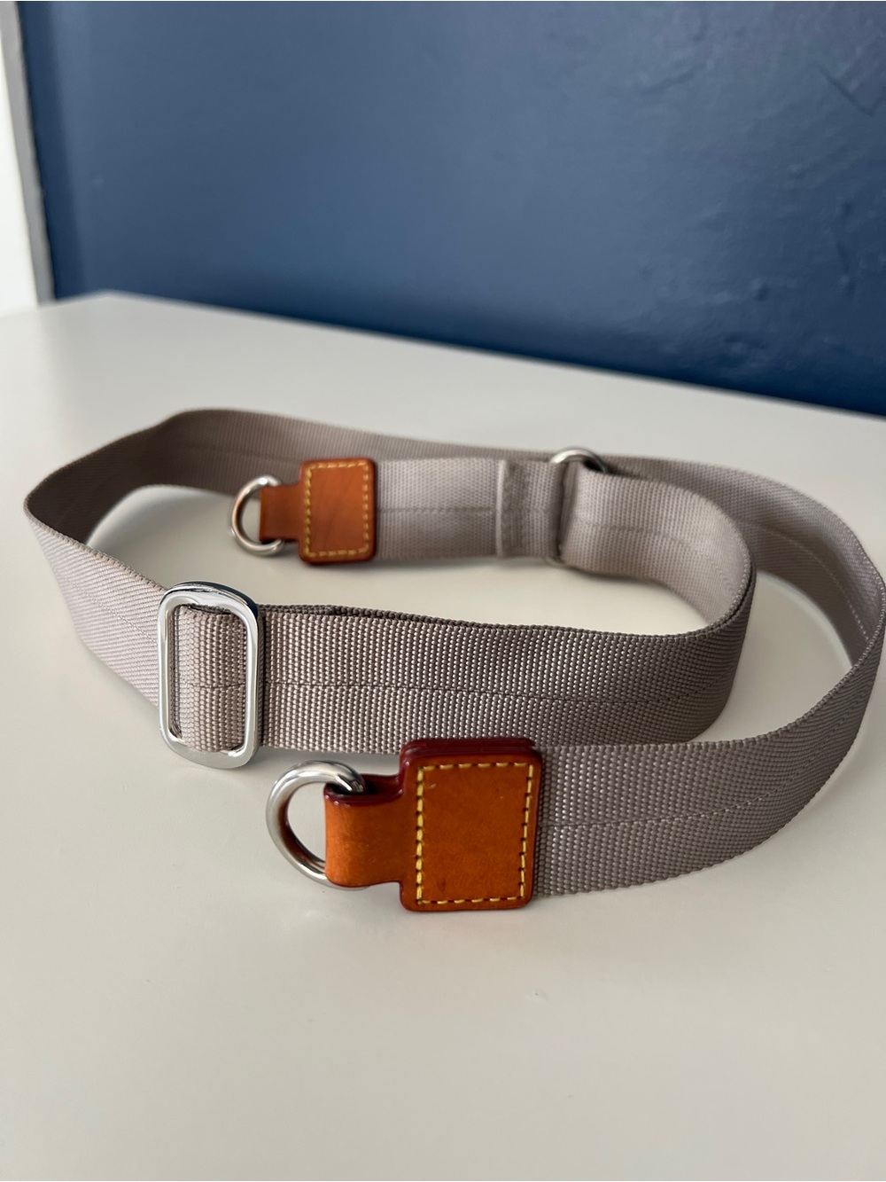 MZ Wallace Taupe Bag Strap with Tan Leather Accents